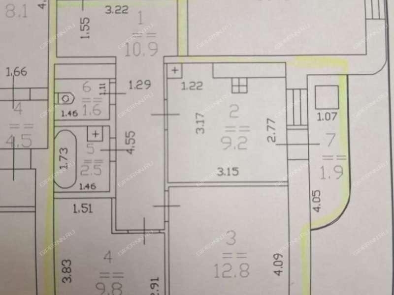 двухкомнатная квартира на улице Сазанова дом 13 к1