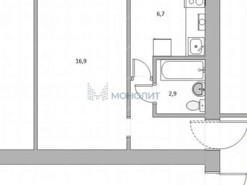 однокомнатная квартира на улице Героя Советского Союза Прыгунова дом 21