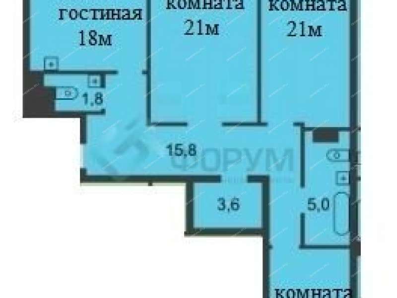 трёхкомнатная квартира на Мещерском бульваре дом 9