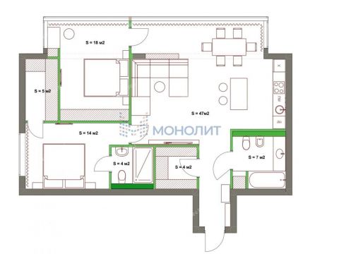 2-komnatnaya-ul-tverskaya-d-7 фото
