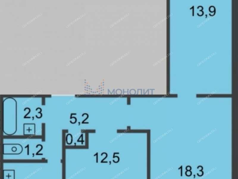 трёхкомнатная квартира на улице Тропинина дом 4