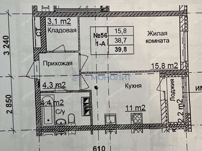однокомнатная квартира на улице Глеба Успенского дом 1 к7