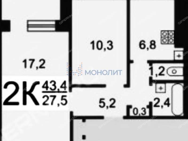 двухкомнатная квартира на Провиантской улице дом 20