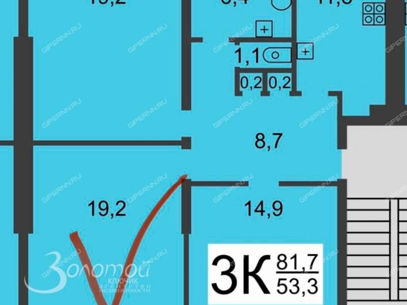 комната в доме 9 на проспекте Кирова