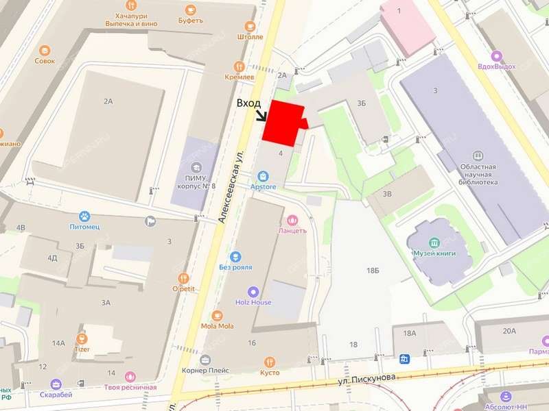 помещение под торговую площадь на Алексеевской улице