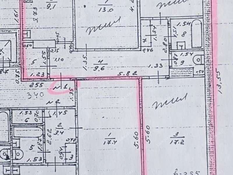 трёхкомнатная квартира на улице Челюскинцев дом 19