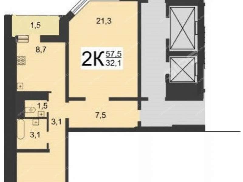 двухкомнатная квартира на Украинской улице дом 48