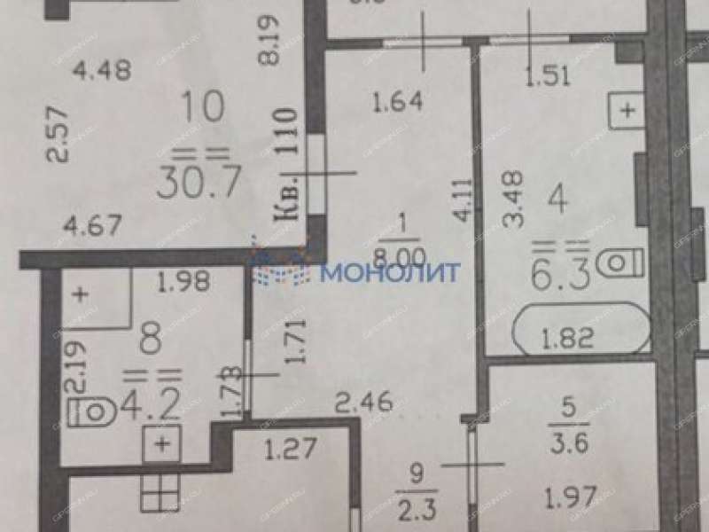 двухкомнатная квартира на улице Нестерова дом 22