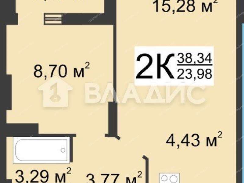 однокомнатная квартира на Русской улице улице дом 4 деревня Анкудиновка
