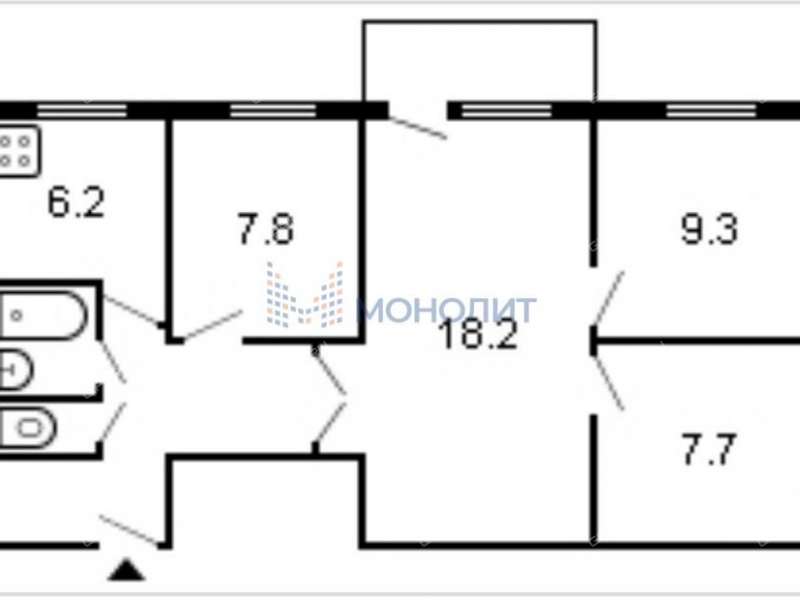 четырёхкомнатная квартира на улице Гаугеля дом 31