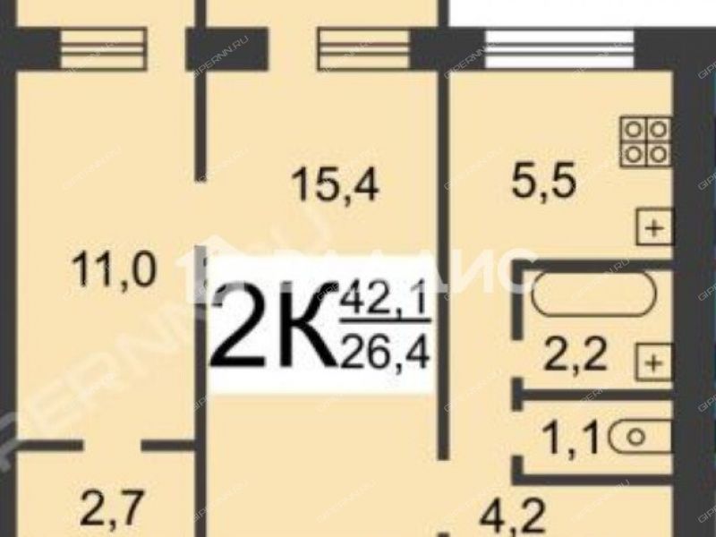 двухкомнатная квартира на проспекте Гагарина дом 21 к10