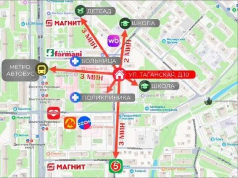 комната в доме 10 на Таганской улице