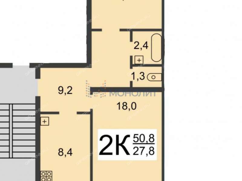 двухкомнатная квартира на Свирской улице дом 14