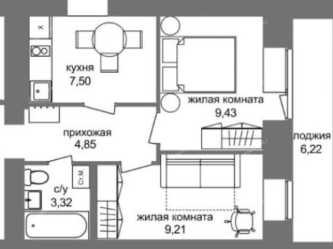 2-komnatnaya-ul-arhangelskaya-d-18 фото