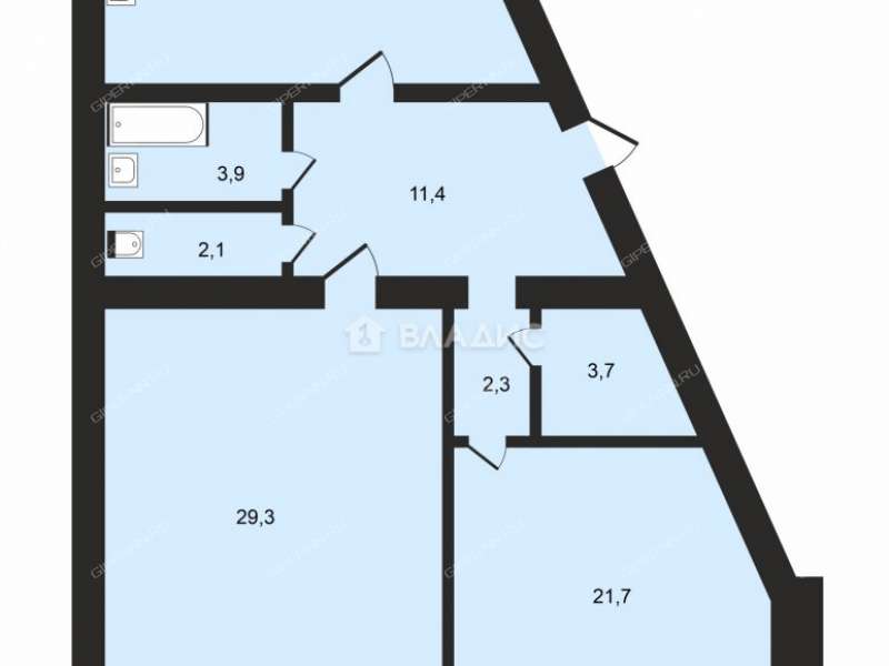 двухкомнатная квартира на Казанском шоссе дом 10 к1