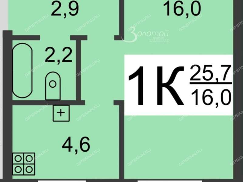 однокомнатная квартира на Турнирной улице дом 9